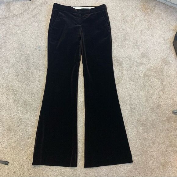Theory Chocolate Brown velvet Tara pants Sz 4 - Picture 3 of 13
